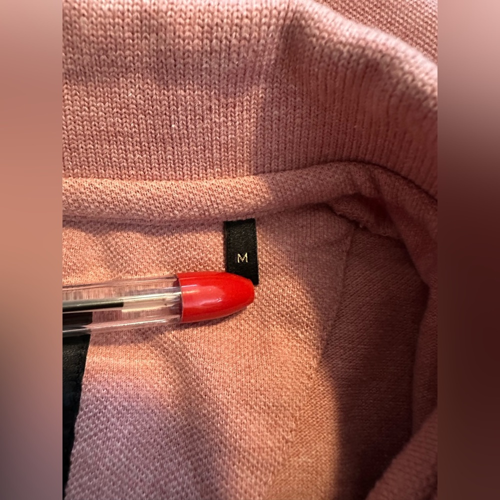 RARE RABBIT LUXURY EDITION MELANGE COTTON POLO GAMOR DUSKY PINK SIZE MEDIUM LOGO - Picture 9 of 9